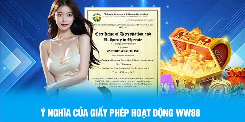 Ý nghĩa của giấy phép hoạt động WW88